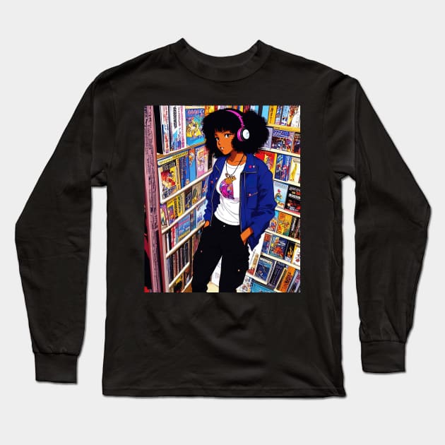 Lost in Lofi Radio Hip hop Music - anime lofi music aesthetic Anime Long Sleeve T-Shirt by geekmethat